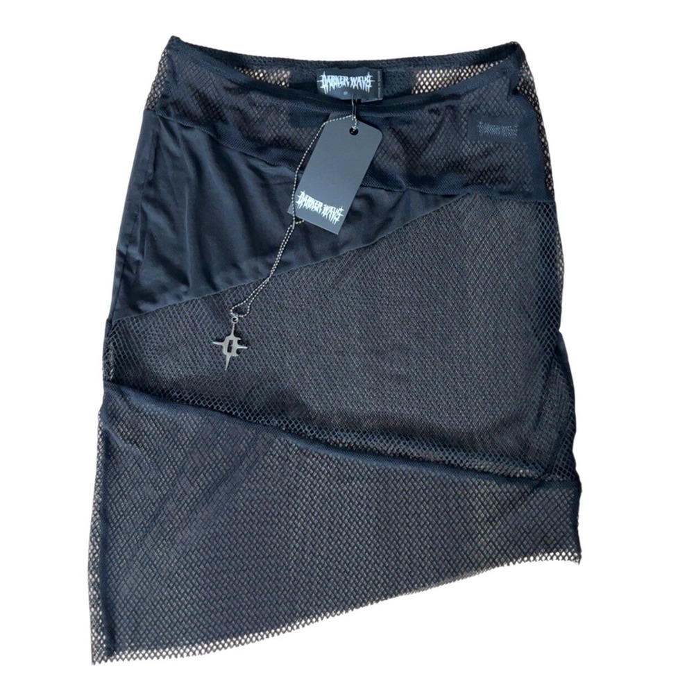 Dollskill Darker Wavs Mesh Fishnet Skirt w D necklace | S: Small